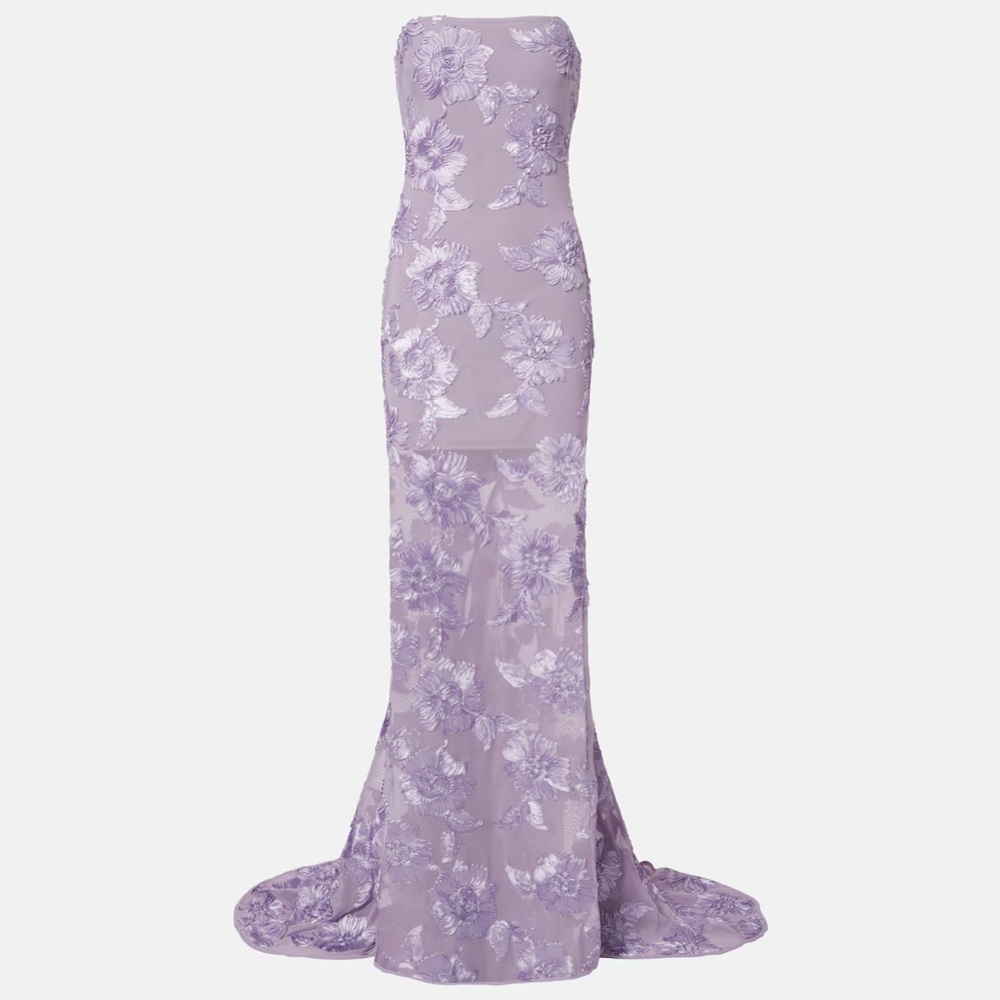 ROTATE Lavender Strapless Floral Dress, Size DE 34/US 4